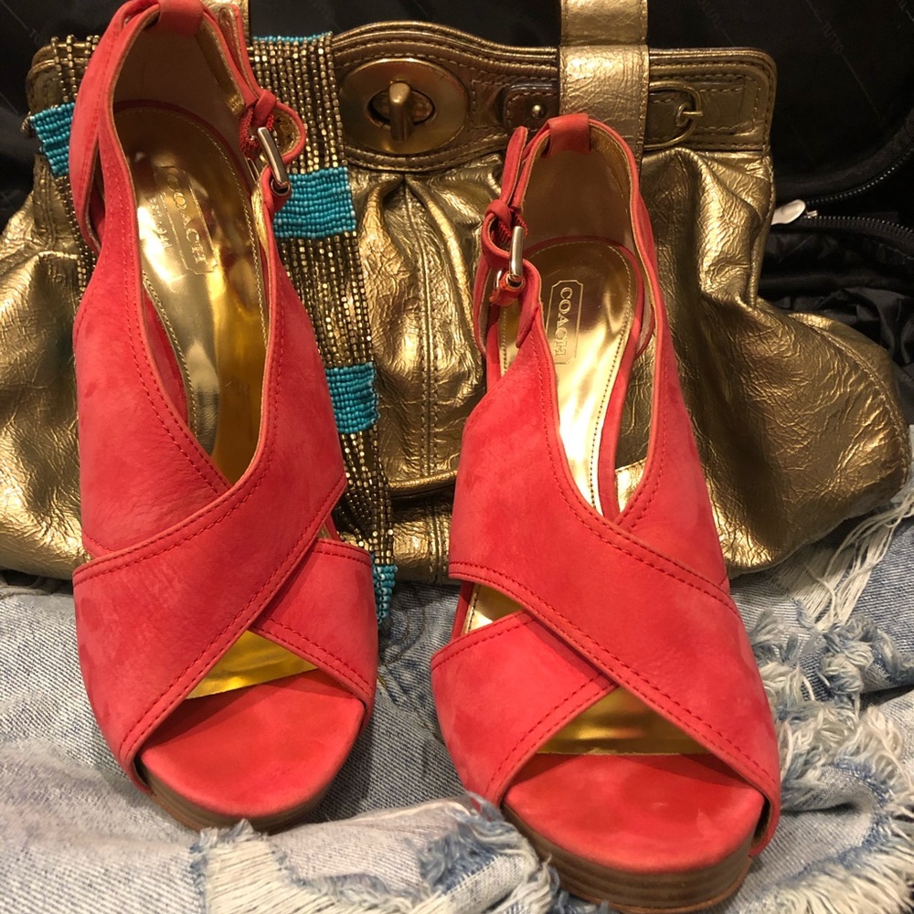 Like new Coach Adelle Criss-Cross Strappy heels